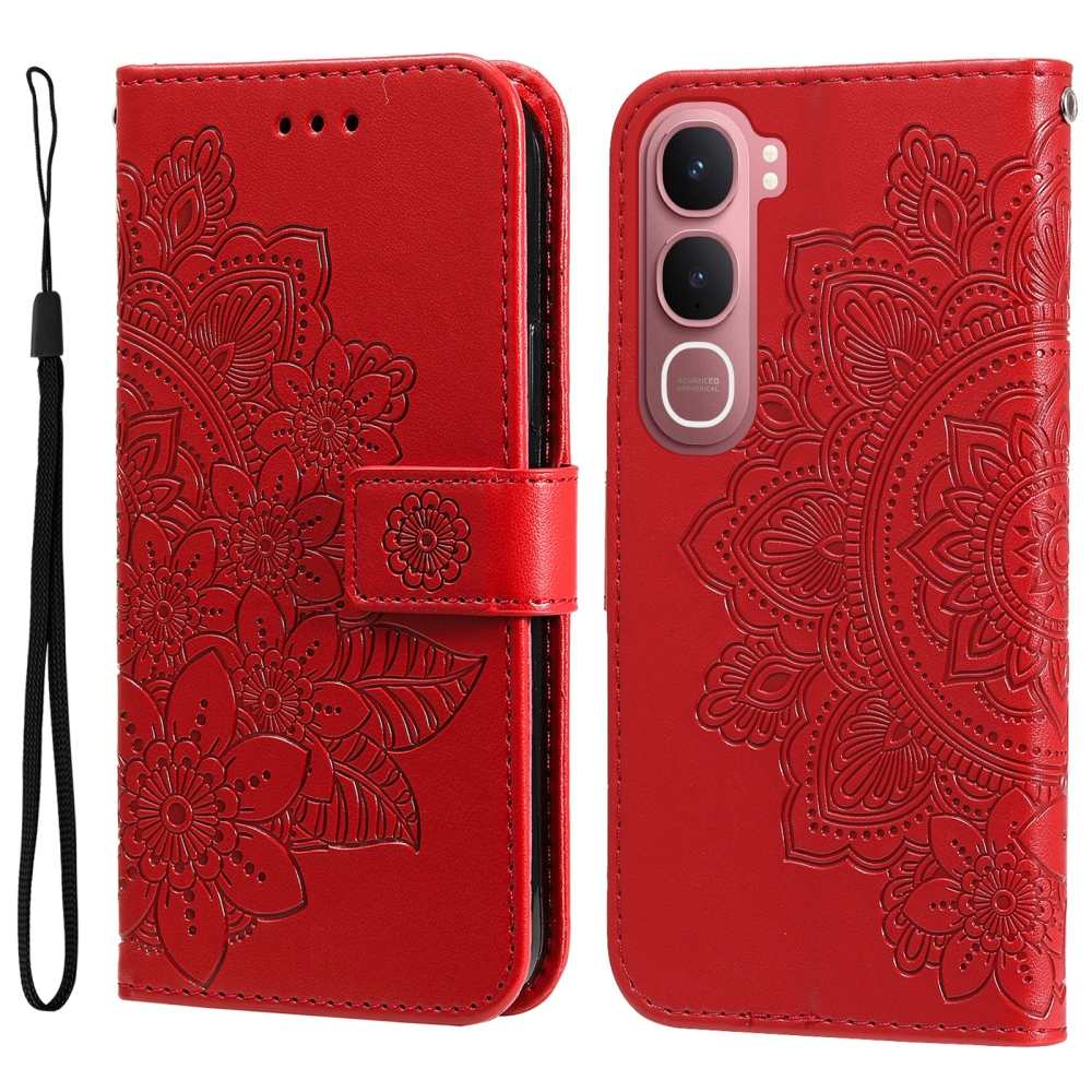 Mandala könyvtáska Vivo Y21d/Vivo Y31 5G készülékhez - piros