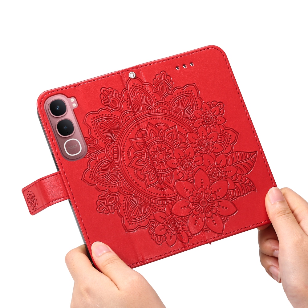 Mandala könyvtáska Vivo Y21d/Vivo Y31 5G készülékhez - piros
