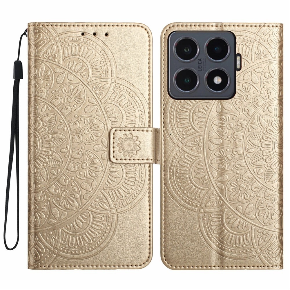 Mandala könyv tok Xiaomi 15T Pro-hoz - arany színű
