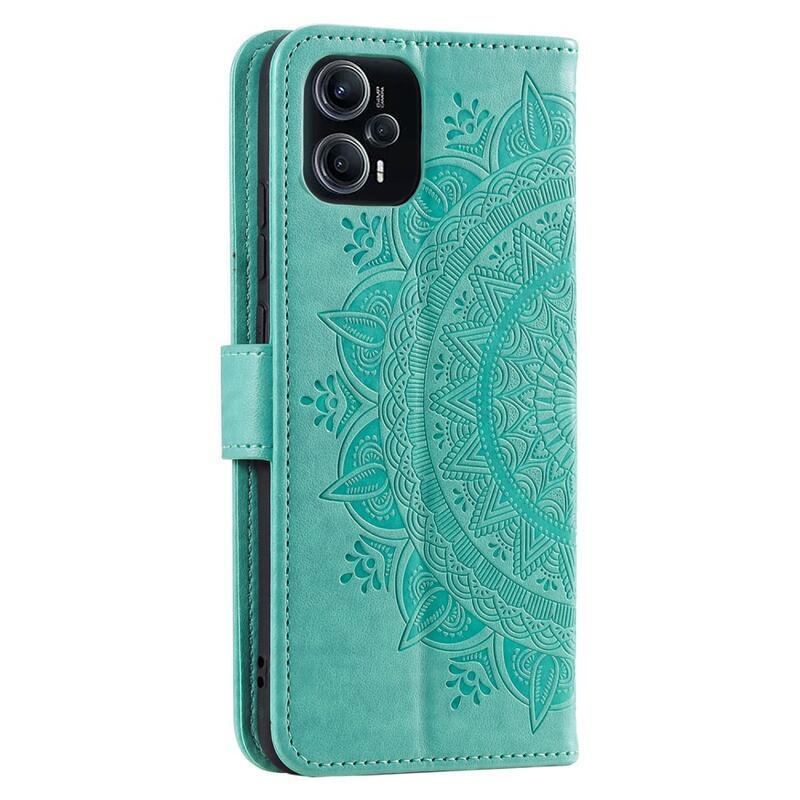 Mandala könyv tok a Xiaomi Poco F5-hez - teal színű