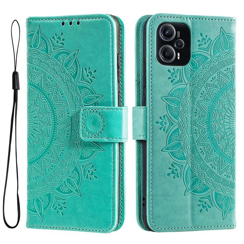 Mandala könyv tok a Xiaomi Poco F5-hez - teal színű