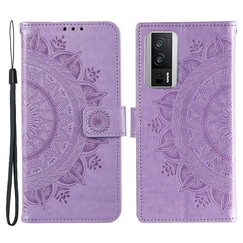 Mandala könyv tok a Xiaomi Poco F5 Pro számára - lila