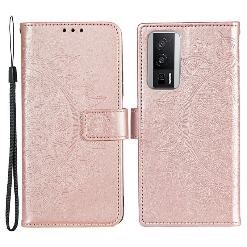 Mandala könyv tok a Xiaomi Poco F5 Pro készülékhez - rózsaarany