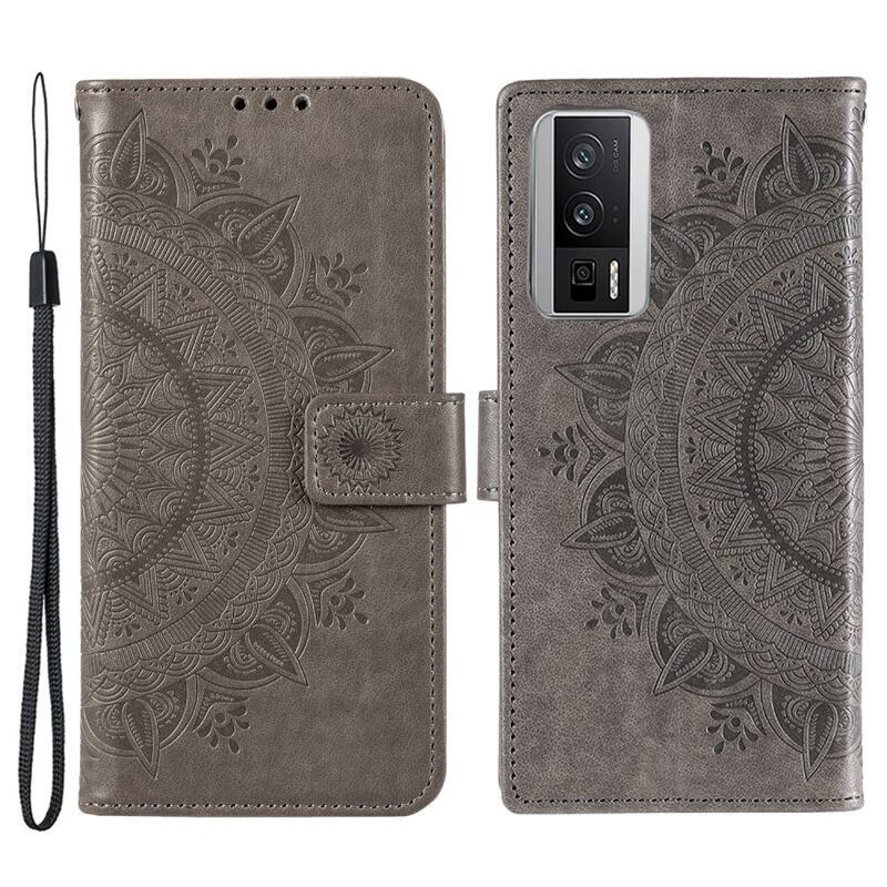 Mandala könyv tok a Xiaomi Poco F5 Pro számára - szürke