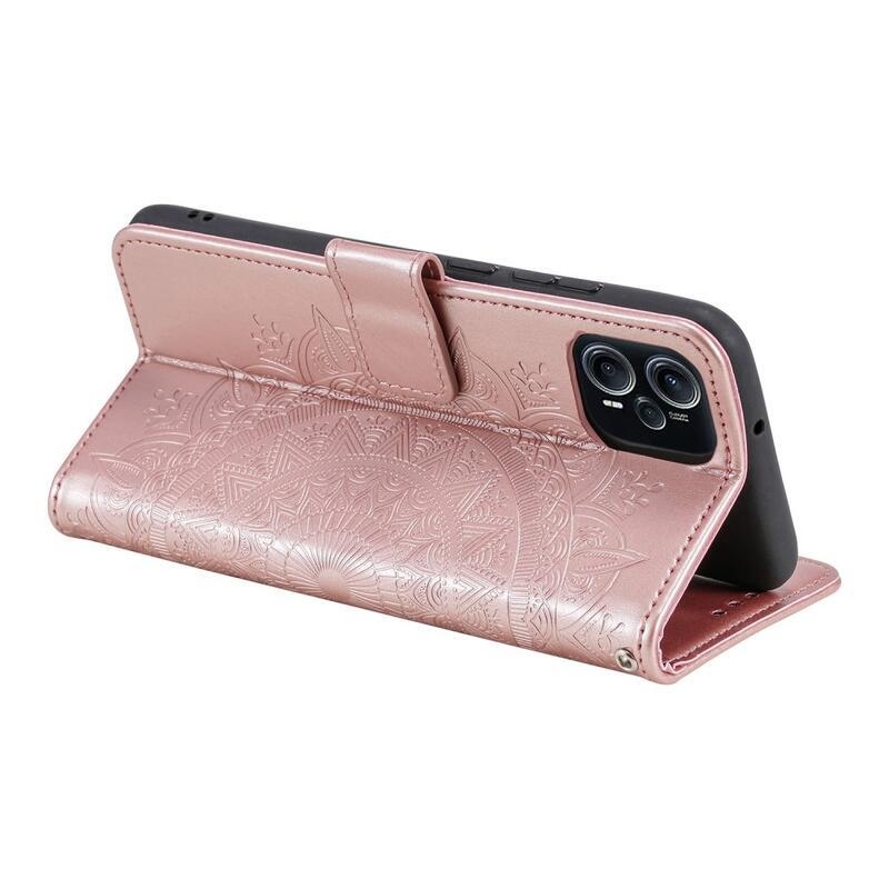 Mandala könyv tok Xiaomi Poco F5-hez - rózsaarany