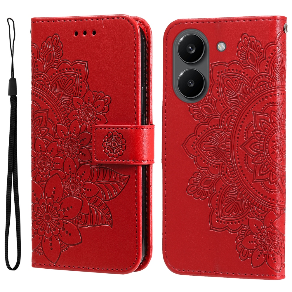 Mandala könyv tok a Xiaomi Poco X8 Pro 5G számára - piros