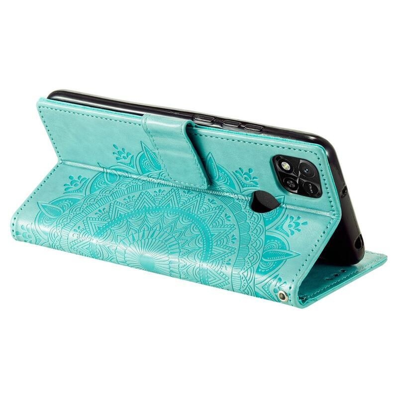 Mandala könyv tok a Xiaomi Redmi 10A-hoz - teáskék színű