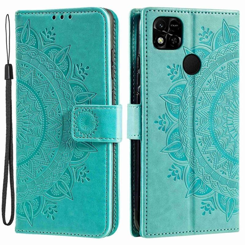 Mandala könyv tok a Xiaomi Redmi 10A-hoz - teáskék színű