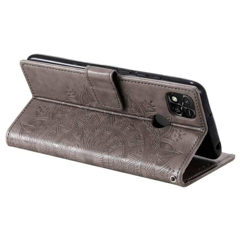 Mandala könyv tok a Xiaomi Redmi 10A-hoz - szürke