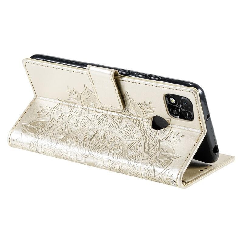 Mandala könyv tok a Xiaomi Redmi 10A-hoz - arany színű