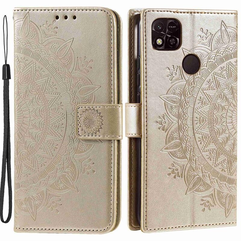 Mandala könyv tok a Xiaomi Redmi 10A-hoz - arany színű
