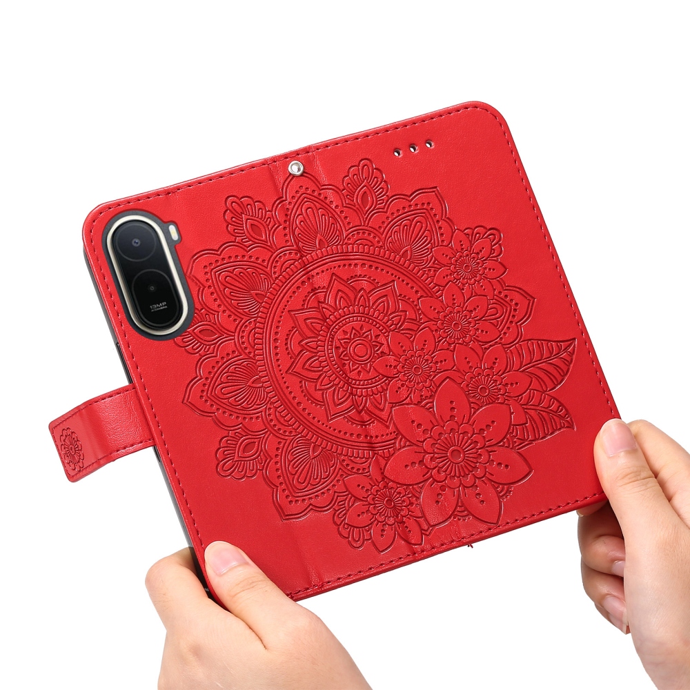 Mandala könyv tok a Xiaomi Redmi A7 Pro készülékhez - piros