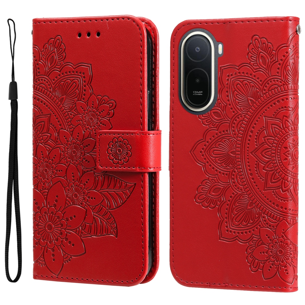 Mandala könyv tok a Xiaomi Redmi A7 Pro készülékhez - piros