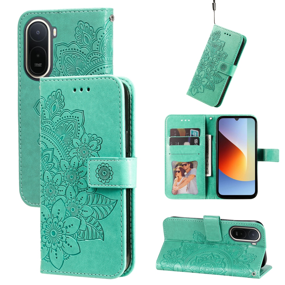 Mandala könyv tok a Xiaomi Redmi A7 Pro-hoz - teáskék