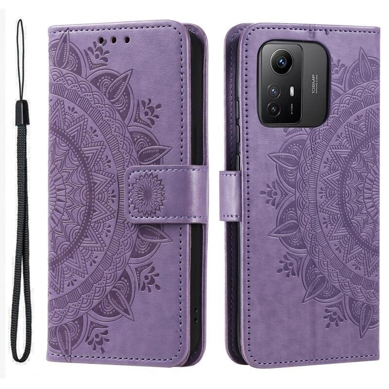 Mandala könyv tok Xiaomi Redmi Note 12S-hez - lila