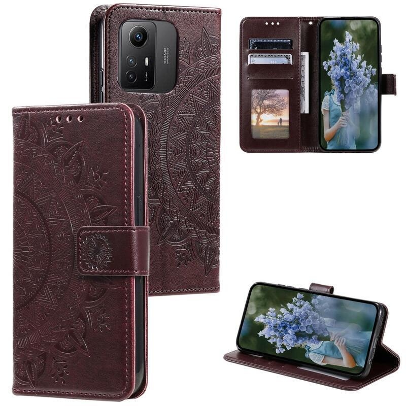 Mandala könyv tok a Xiaomi Redmi Note 12S-hez - barna