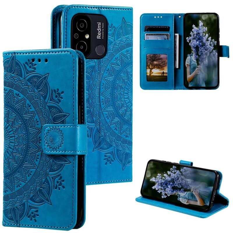 Mandala könyv tok a Xiaomi Redmi Note 12S-hez - kék