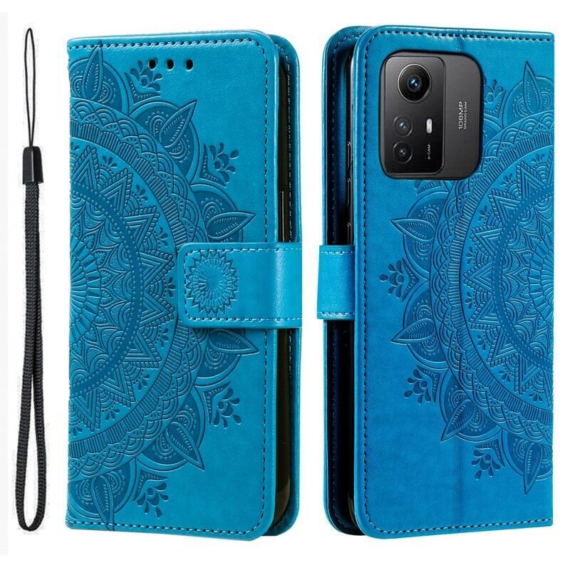 Mandala könyv tok a Xiaomi Redmi Note 12S-hez - kék