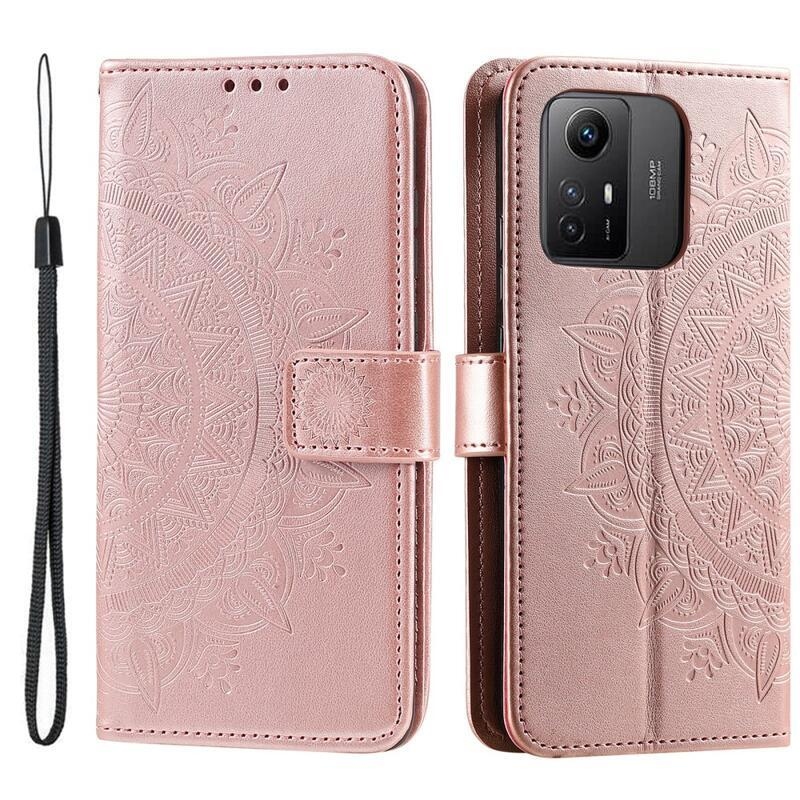 Mandala könyv tok a Xiaomi Redmi Note 12S-hez - rózsaarany színben