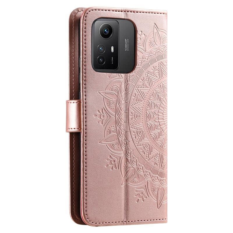 Mandala könyv tok a Xiaomi Redmi Note 12S-hez - rózsaarany színben