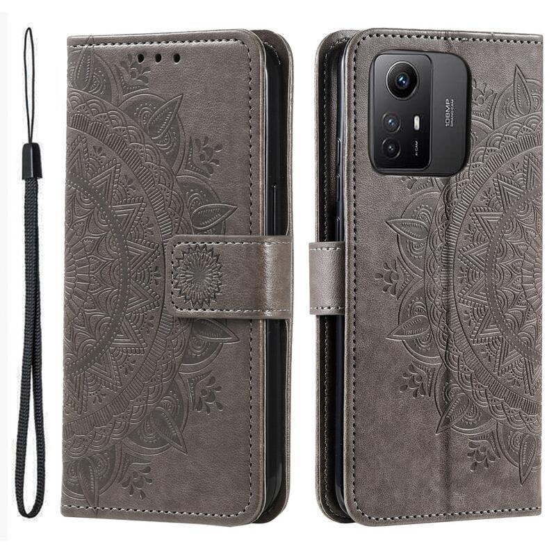 Mandala könyv tok Xiaomi Redmi Note 12S-hez - szürke