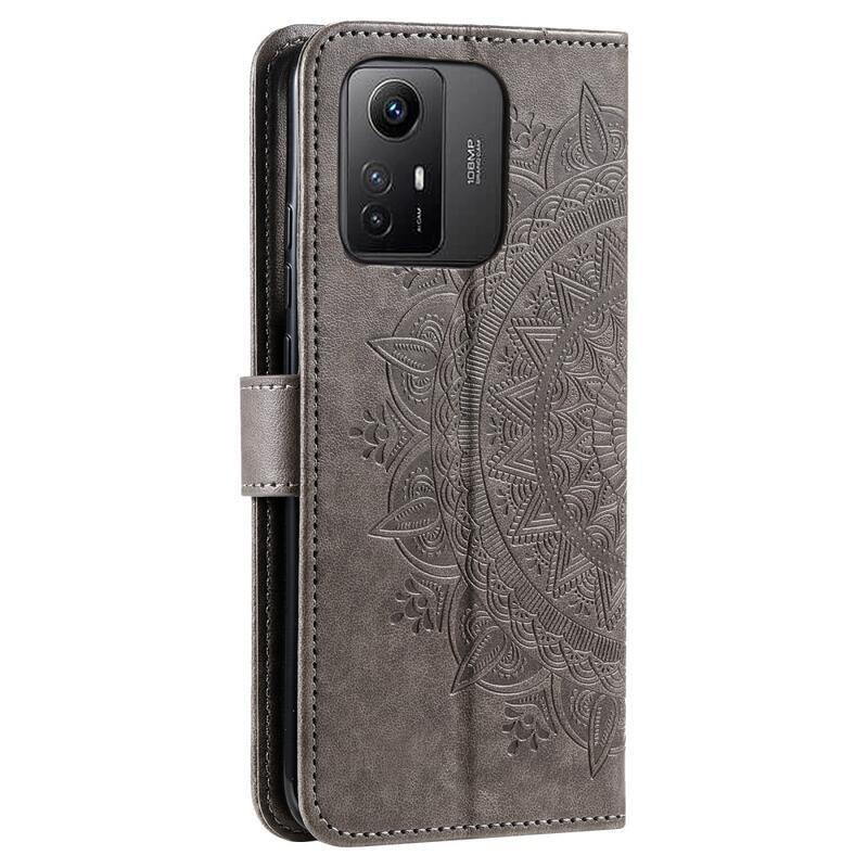 Mandala könyv tok Xiaomi Redmi Note 12S-hez - szürke