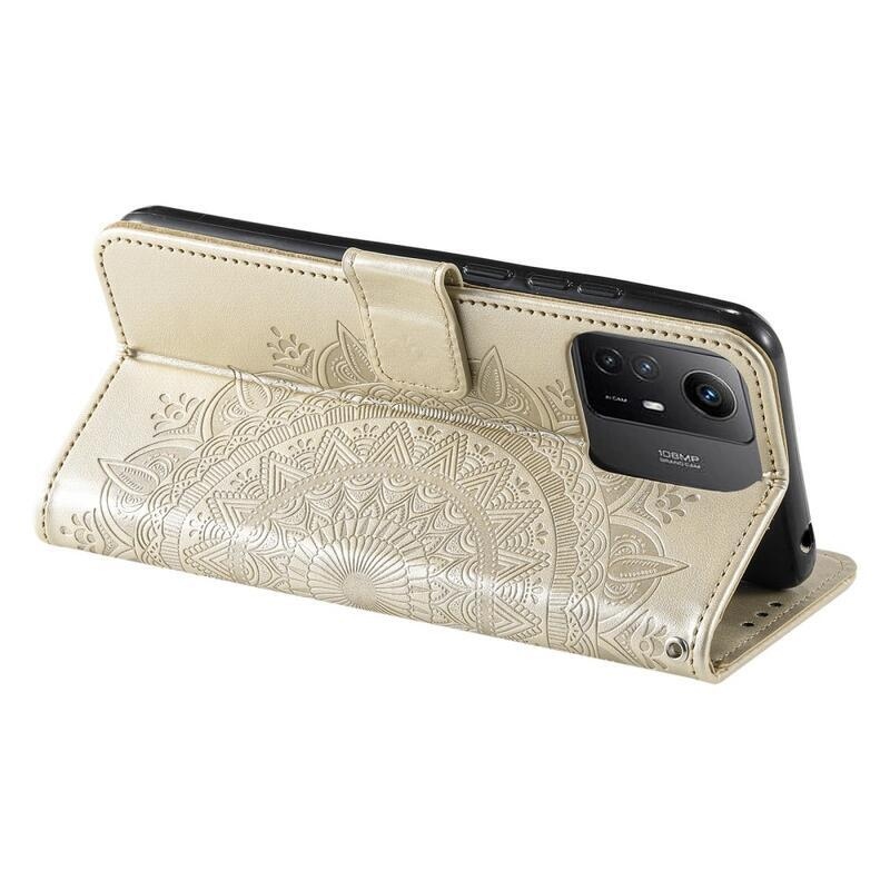 Mandala könyv tok Xiaomi Redmi Note 12S-hez - arany színben