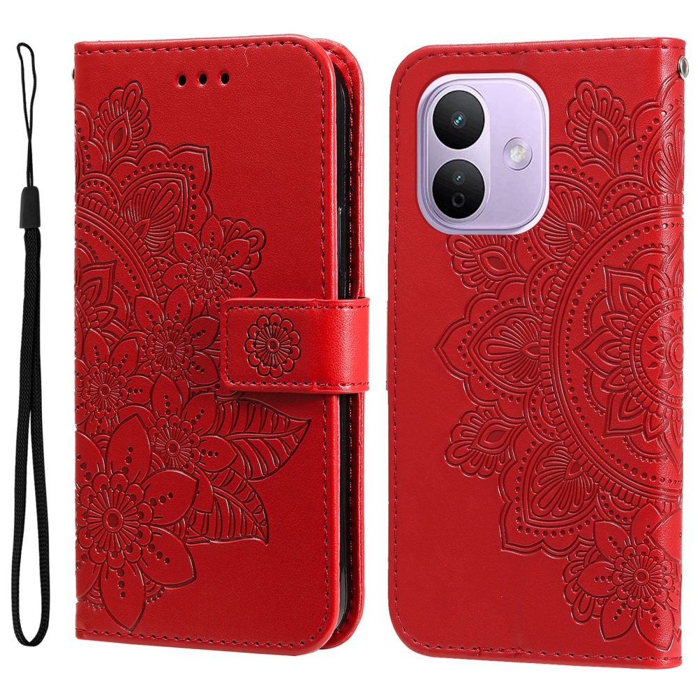Mandala könyvformájú tok a Xiaomi Redmi Note 17 Pro 5G-hez – piros