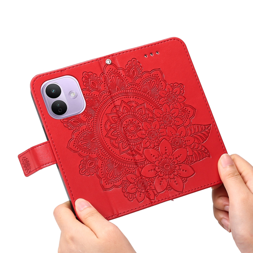 Mandala könyvformájú tok a Xiaomi Redmi Note 17 Pro 5G-hez – piros