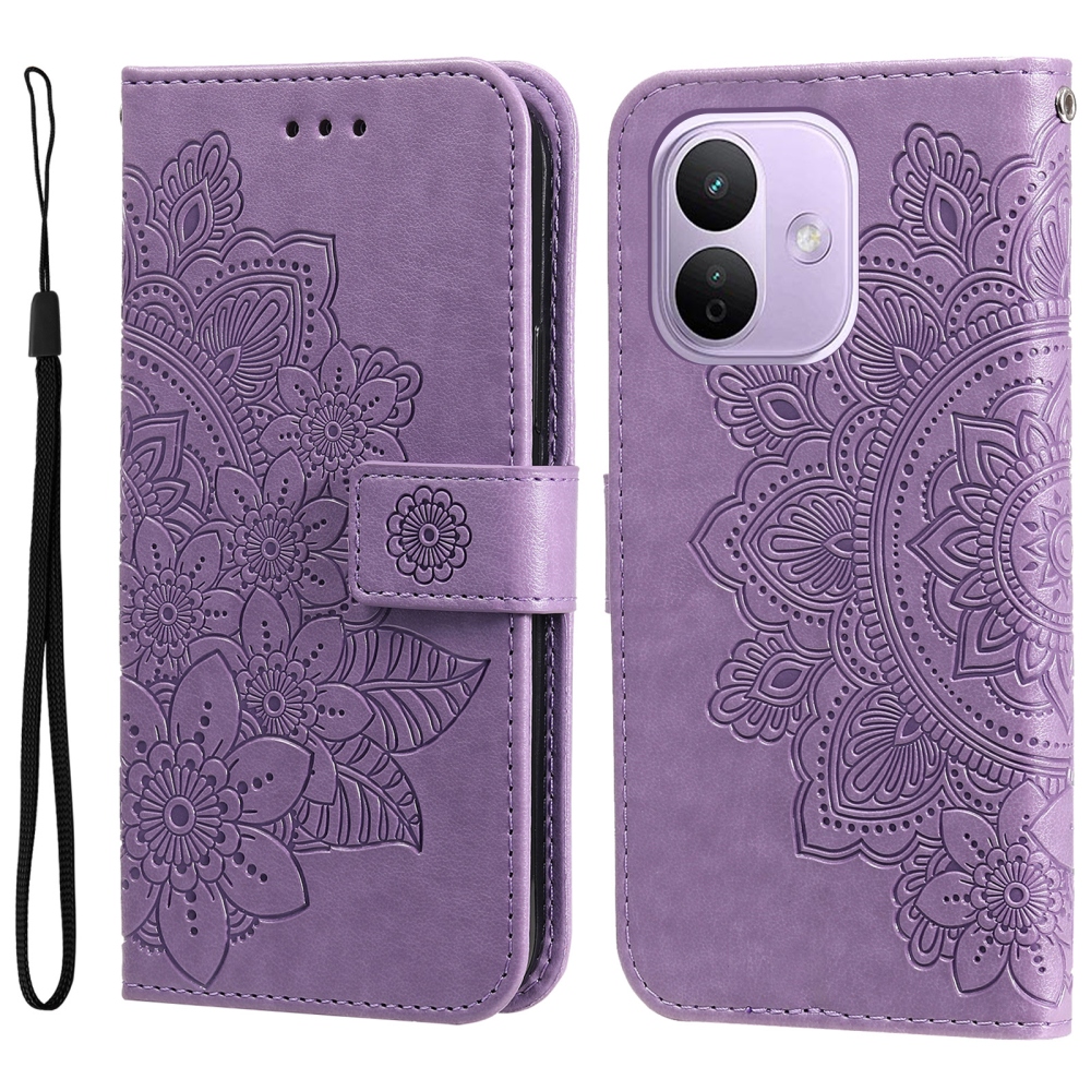 Mandala könyvformájú tok a Xiaomi Redmi Note 17 Pro 5G-hez – lila