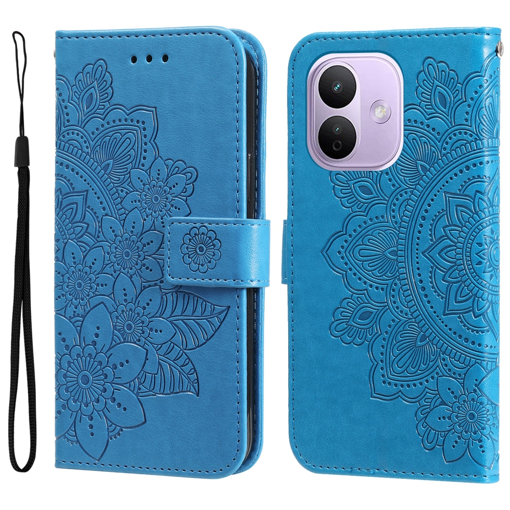 Mandala könyvformájú tok a Xiaomi Redmi Note 17 Pro 5G-hez – kék