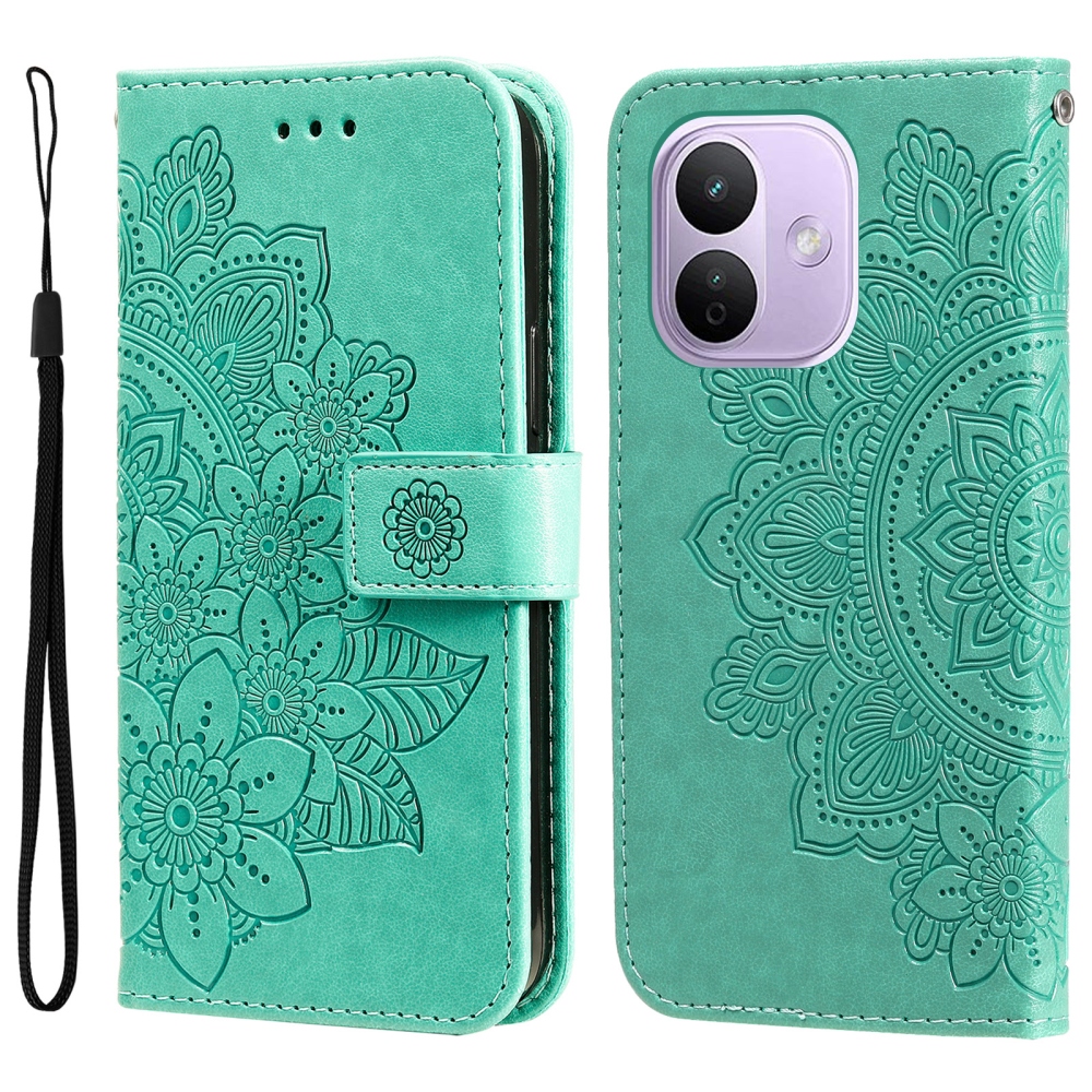 Mandala könyvformájú tok a Xiaomi Redmi Note 17 Pro 5G-hez – kék-zöld