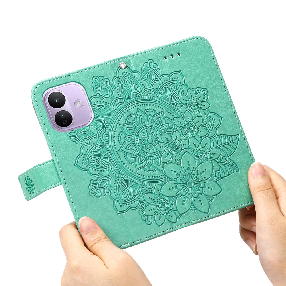 Mandala könyvformájú tok a Xiaomi Redmi Note 17 Pro 5G-hez – kék-zöld
