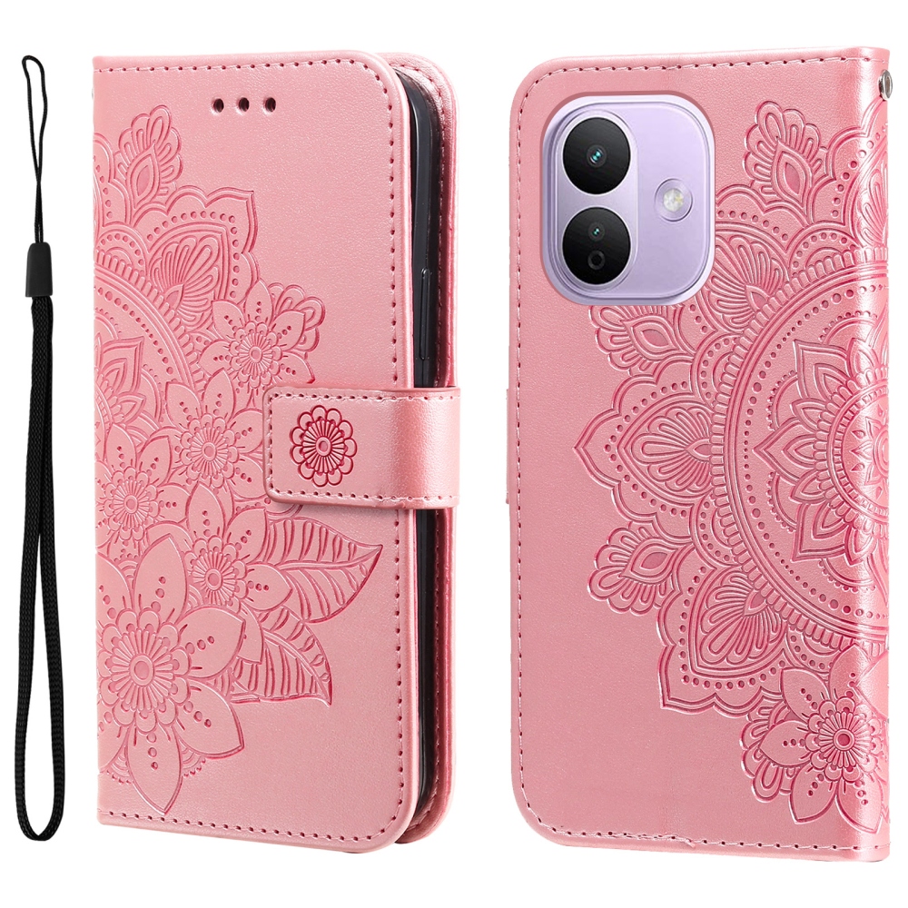 Mandala könyvformájú tok a Xiaomi Redmi Note 17 Pro 5G-hez – rózsaszín
