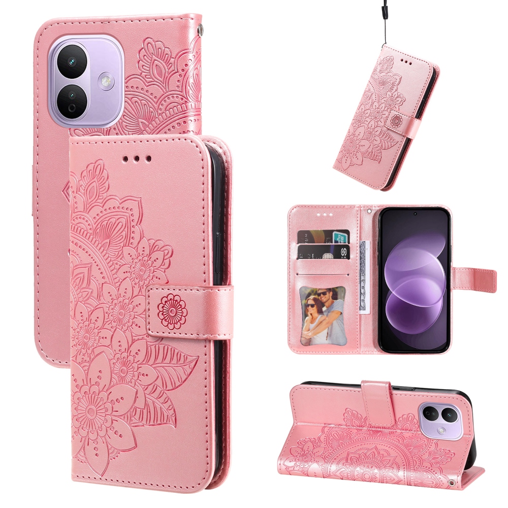Mandala könyvformájú tok a Xiaomi Redmi Note 17 Pro 5G-hez – rózsaszín