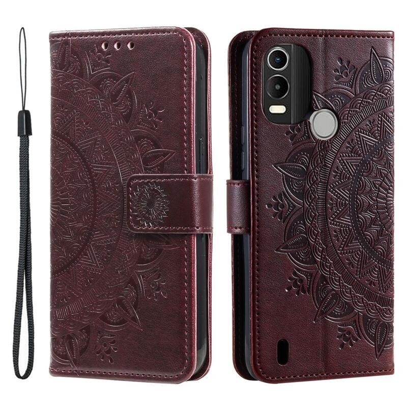 Mandala pénztárca tok Nokia C21 Plus készülékhez - barna