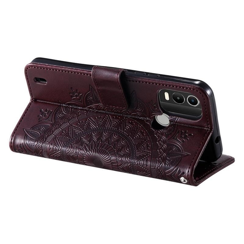 Mandala pénztárca tok Nokia C21 Plus készülékhez - barna