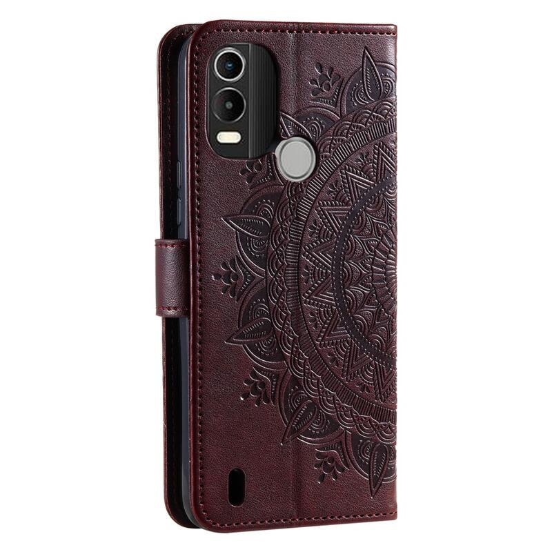 Mandala pénztárca tok Nokia C21 Plus készülékhez - barna