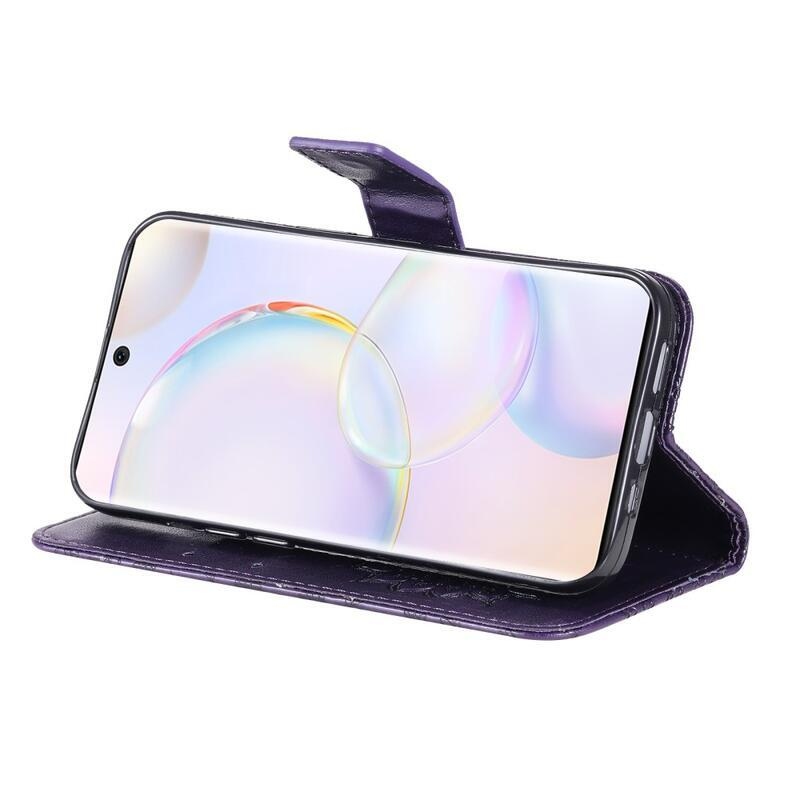 Mandala PU bőr pénztárca tok a Huawei Nova 9/Honor 50 számára - lila