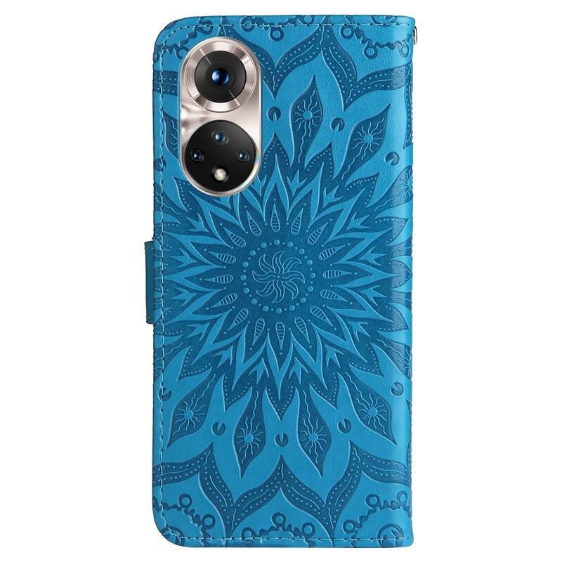 Mandala PU bőr pénztárca tok Huawei Nova 9/Honor 50 - kék