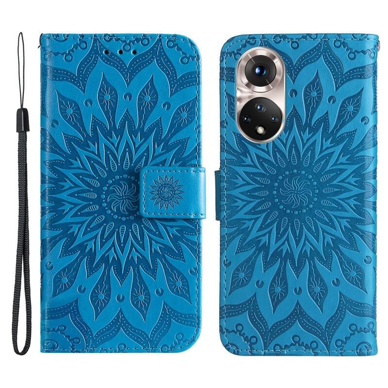 Mandala PU bőr pénztárca tok Huawei Nova 9/Honor 50 - kék
