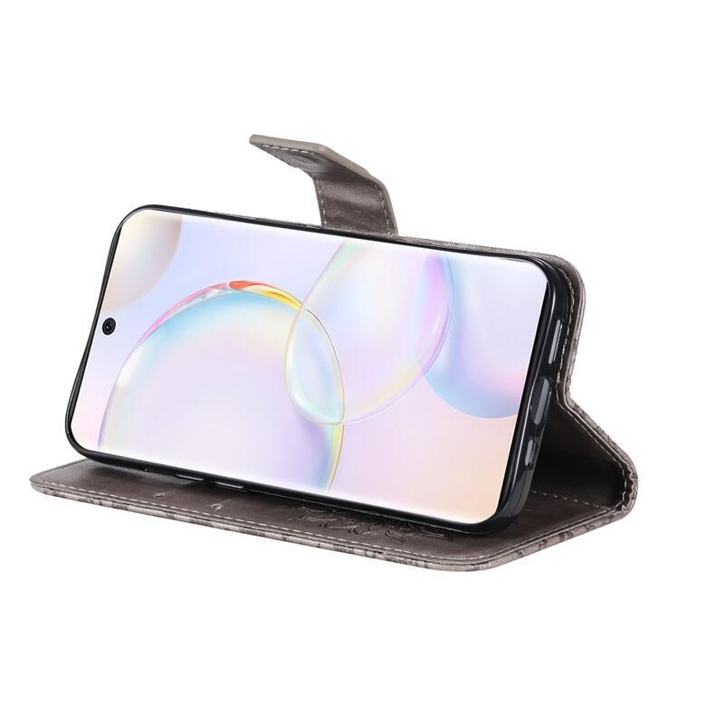 Mandala PU bőr pénztárca tok a Huawei Nova 9/Honor 50 számára - szürke