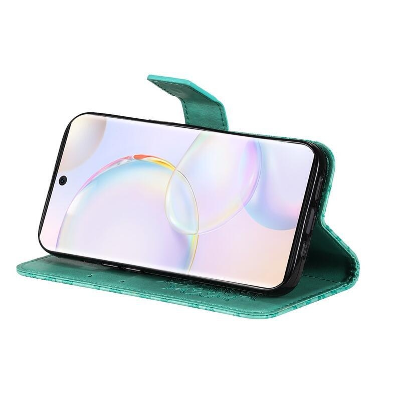 Mandala PU bőr pénztárca tok a Huawei Nova 9/Honor 50 számára - zöld
