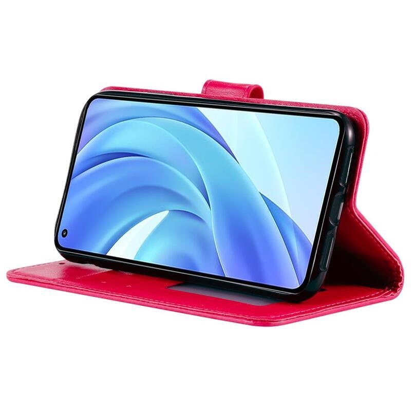 Mandala PU bőr pénztárca tok Xiaomi Mi 11 Lite 4G/5G/11 Lite 5G NE - rózsa