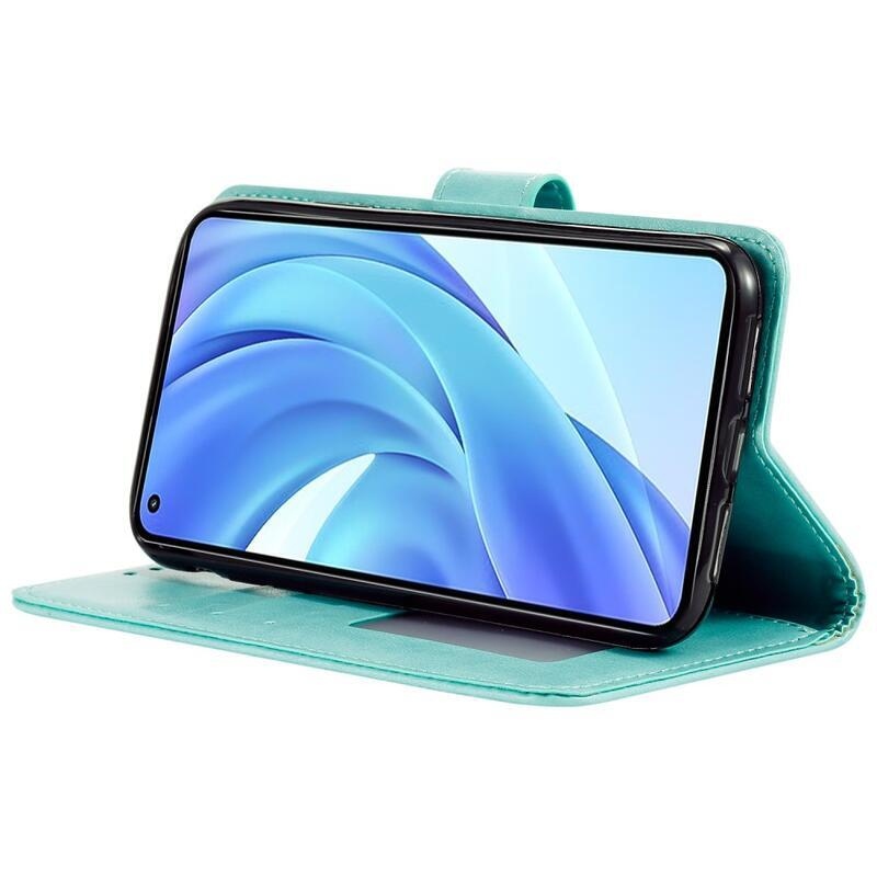 Mandala PU bőr pénztárca tok Xiaomi Mi 11 Lite 4G/5G/11 Lite 5G NE - zöld