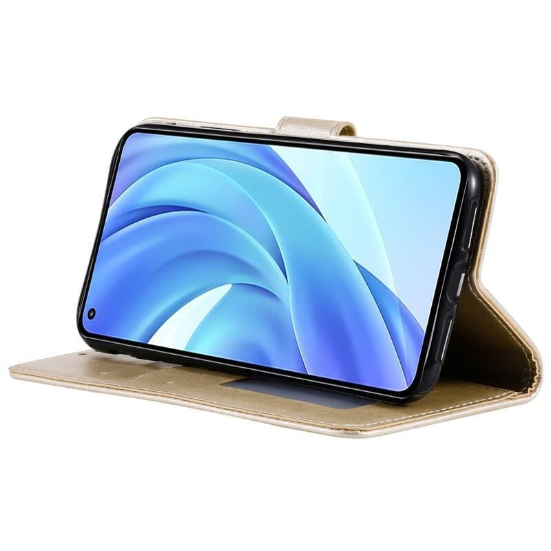 Mandala PU bőr pénztárca tok Xiaomi Mi 11 Lite 4G/5G/11 Lite 5G NE - arany színben