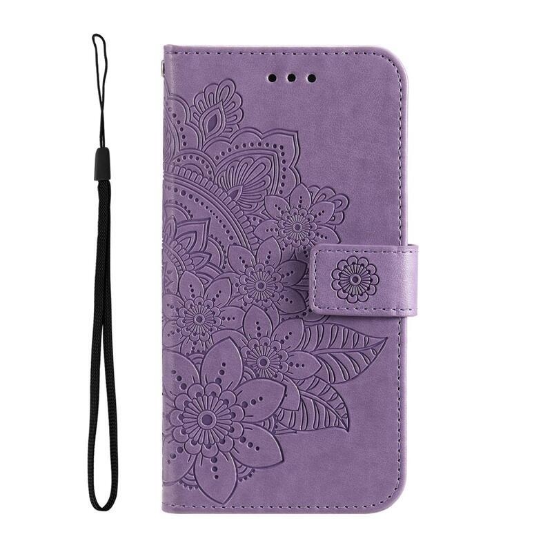Mandala PU bőr pénztárca tok Xiaomi Poco F4 5G - lila