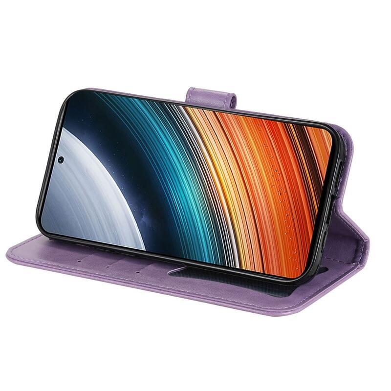 Mandala PU bőr pénztárca tok Xiaomi Poco F4 5G - lila