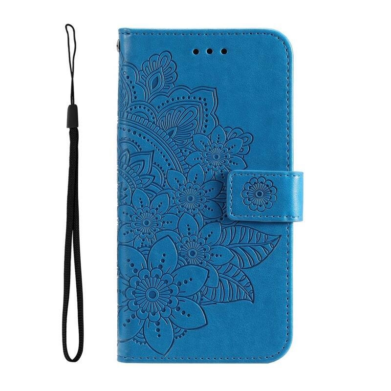 Mandala PU bőr pénztárca tok Xiaomi Poco F4 5G - kék