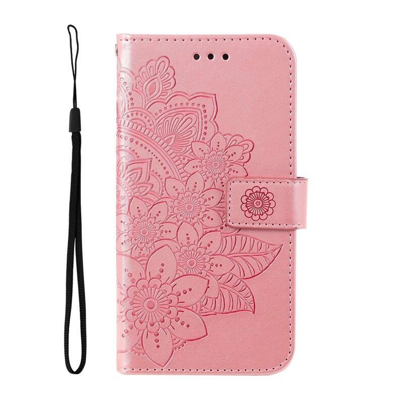 Mandala PU bőr pénztárca tok Xiaomi Poco F4 5G - rózsa arany